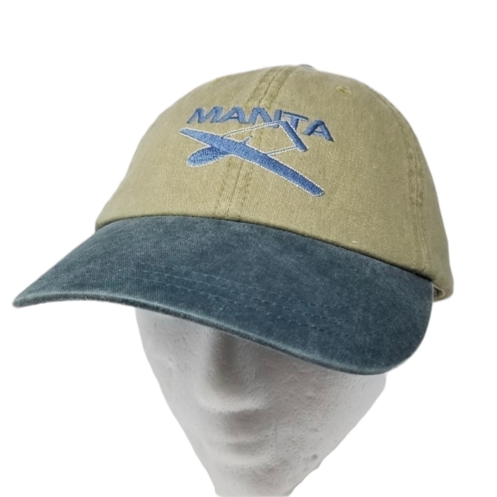 Manta Strap Back Adams Embroidered Plane Baseball Cap Hat Two Tone Olive Green